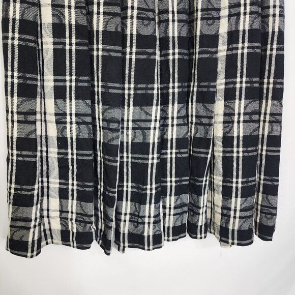 Vintage Pendleton Womens Maxi Skirt Size 10 100% Virgin Wool Black Cream Plaid - Picture 4 of 9